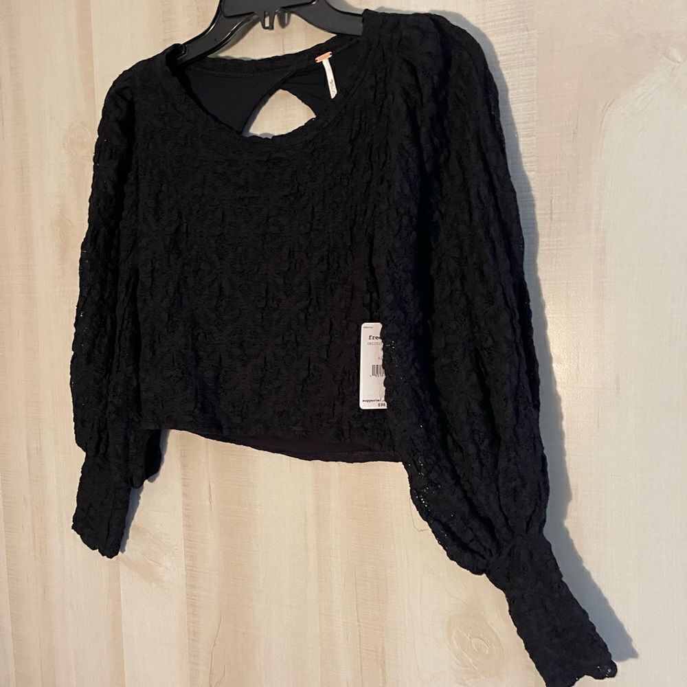 NWT Free People Tea time long puff sleeve top, size XS boho whimsigoth lace‎ - Picture 14 of 15